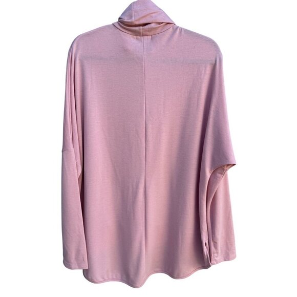 Ransom Womens Pink Cowl Neck Long Sleeve Lightweight Uneven Hem Turtleneck New L - Picture 7 of 10